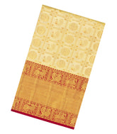 Gold Handloom Kanchipuram Tissue Silk Saree With Annam Motifs-KA16287