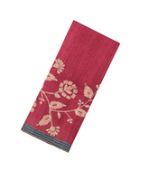 Crimson Handloom Tussar Silk Saree With Printed Floral Motifs-TU2789