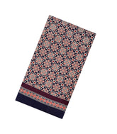 Midnight Blue Printed Modal Silk Saree With Zari Pallu-PS0737