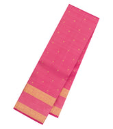 Bubblegum Pink Handloom Kanchipuram Silk Saree With Buttas-KA15474