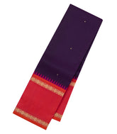 Dark Purple Handloom Korvai Kanchipuram Silk Saree With Buttas-KA15168