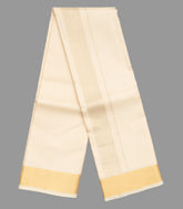 Cream Handloom 8 Yards Silk Dhoti With 4 Yards Angavastram & Shirt Material -CD1520