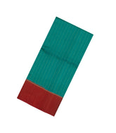 Aquamarine Woven Dupion Silk Saree With Dotted Stripes & Contrast Border-DS0643