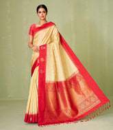 Sandal Handloom Soft Silk Saree With Buttas & Contrast Border-SO4028