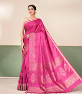 Dusty Pink Handloom Soft Silk Saree With Zari Buttas-SO4728