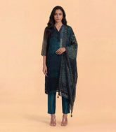 Teal Green Multicoloured Printed Kurta Set-RC5653