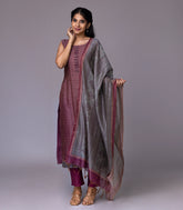 Mauve & Grey Festive Kurta Set-RC5571