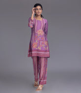 Lavender Floral Printed Kurta Set-CO5004