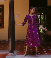 Purple Chanderi Festive Kurta-KR0827