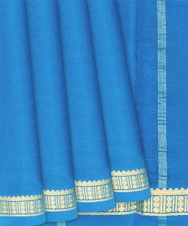 Sky Blue Mysore Plain Crepe Silk Saree
