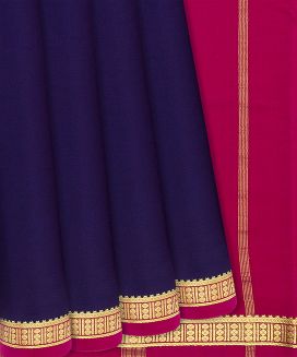 Purple Mysore Plain Crepe Silk Saree With Contrast Pallu
