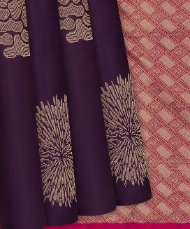 Maroon Handloom Soft Silk Saree With Floral Buttas
