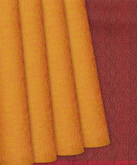 Turmeric Yellow Handloom Soft Silk Saree With Triangle Motifs
