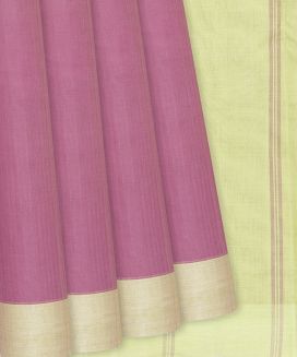 Pink Handloom Rasipuram Cotton Saree With Contrast Border 
