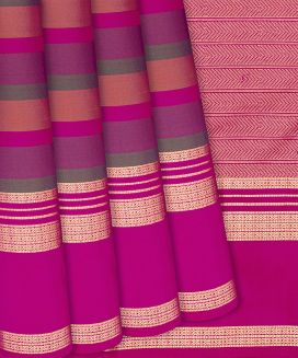 Multicolour Kanchipuram Silk Saree With stripes
