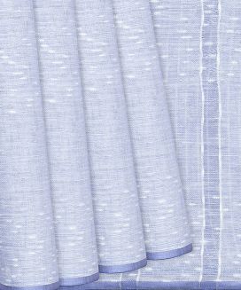 Purple Handloom Cotton Linen Saree with Stripes
