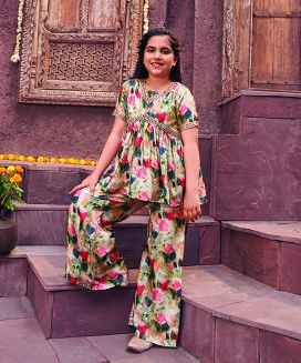 Multicolor Floral Printed Co - ords Set