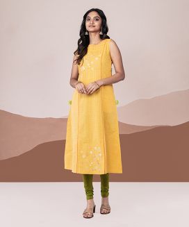 Bright and vibrant  yellow cotton kurta
