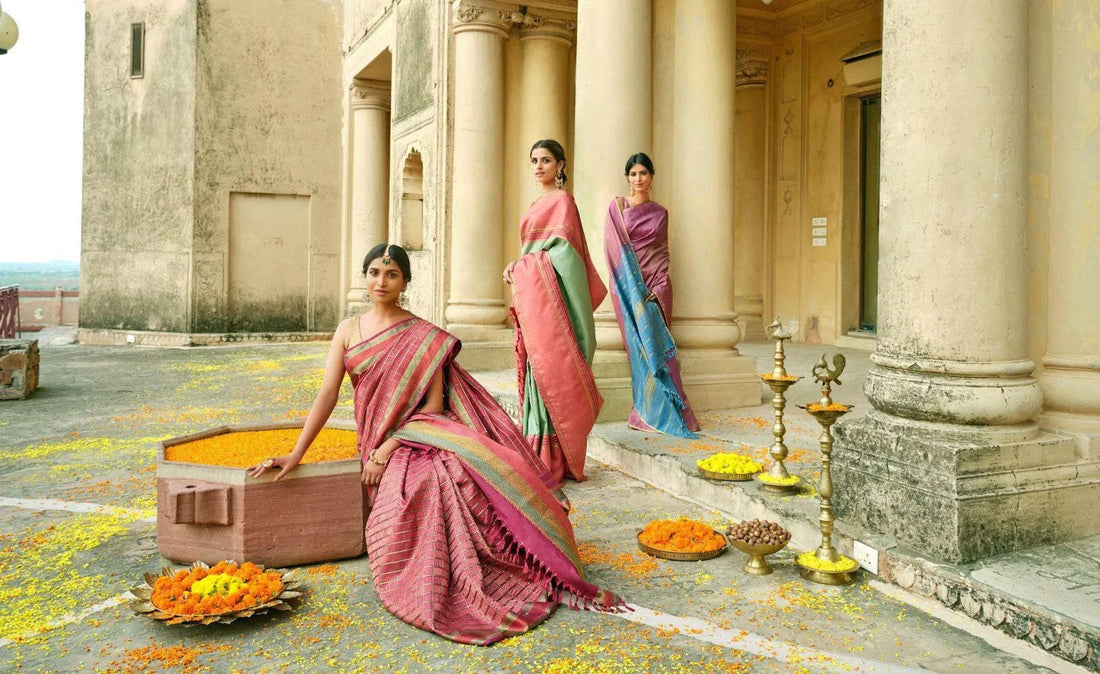 Natural-dyed Kanchipuram silk sarees, revived by RmKV