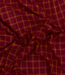 Crimson Woven Kadappa Cotton Saree With Checks-KN0759