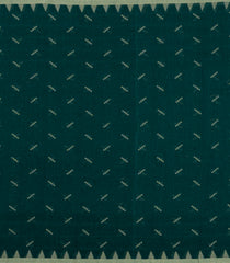 Dark Green Handloom Bengal Cotton Saree With Chevron Buttas-BG1582