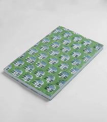 Green 9 X 6 Inch Bagru Dabu Block Printed 96 Page Handmade Notebook-ACS1014