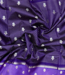 Purple Woven Banarasi Poona Silk Saree With Checks & Buttas-BP1018