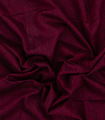 Burgundy Woven Linen Saree With Contrast Selvage & Pallu-LI0704