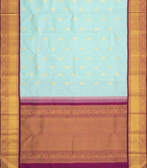 Turquoise Handloom Korvai Kanchipuram Silk Saree With Zari Kanchipuram Butta Silk Sarees-KA16566