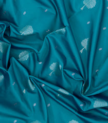 Cyan Woven Blended Aura Saree With Zari Buttas & Zari Border-BL5802