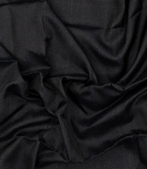 Black Handloom Soft Silk Saree With Dotted Zari Stripes-SO4579