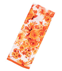 Orange & Pink Woven Crepe Silk Saree With Printed Floral Motifs-PS0521