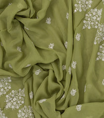 Green Woven Synthetic Blended Saree With Embroidered Motifs-EN2014