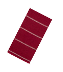 Crimson Woven Bengal Cotton Saree With Stripes & Contrast Pallu-BG1893