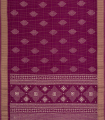 Burgundy Woven Synthetic Moss Chiffon Saree With Checks-BL4711