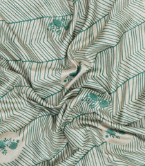 Green Printed Synthetic Tussar Silk Saree With Contrast Border-SY0145