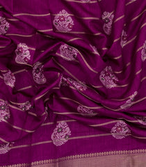 Magenta Printed Synthetic Dola Silk Saree With Zari Stripes & Border-BL5081