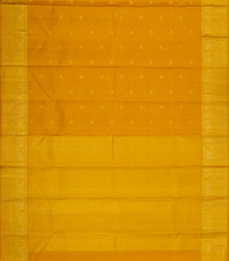 Mustard Handloom Kanchipuram Silk Saree With Buttas & Stripes-KA15039-Mustard