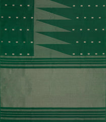 Green Handloom Soft Silk Saree With Temple Stripes-SO4653