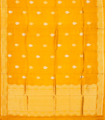 Mustard Handloom Banarasi Silk Saree With Floral Buttas-BE1453