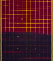 Crimson Woven Kadappa Cotton Saree With Checks-KN0745