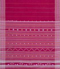 Pink Handloom Chanderi Cotton Saree With Stripes-CC1355