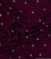 Burgundy Synthetic Vichitra Zari Embroidery With Stone Work-BL5470