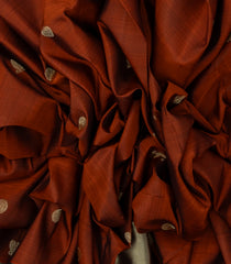 Rust Handloom Kanchipuram Silk Saree With Annam Buttas - KA14612