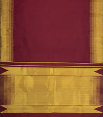 Maroon Handloom Kanchipuram Silk Saree With Combtooth Border-KA16184