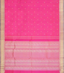 Hot Pink Handloom Kanchipuram Silk Saree With Zari Buttas-KA15704