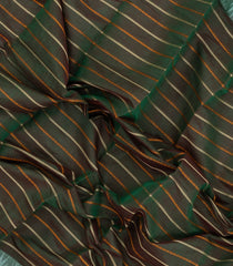Green Handloom Kanchi Cotton Saree With Stripes-KC1775