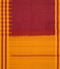 Crimson Handloom Rasipuram Cotton Saree With Contrast Checked Border-RA2436