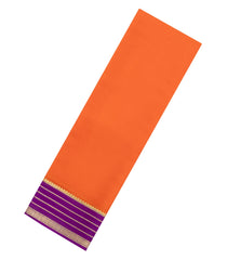 Orange Woven Mysore Silk Saree With Purple Border-MS3780