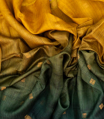Yellow Handloom Tussar Silk Saree With Ombre Effect-TU2679